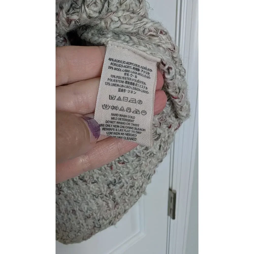 Free People Dylan Knit Neutral Cowl Neck Sweater